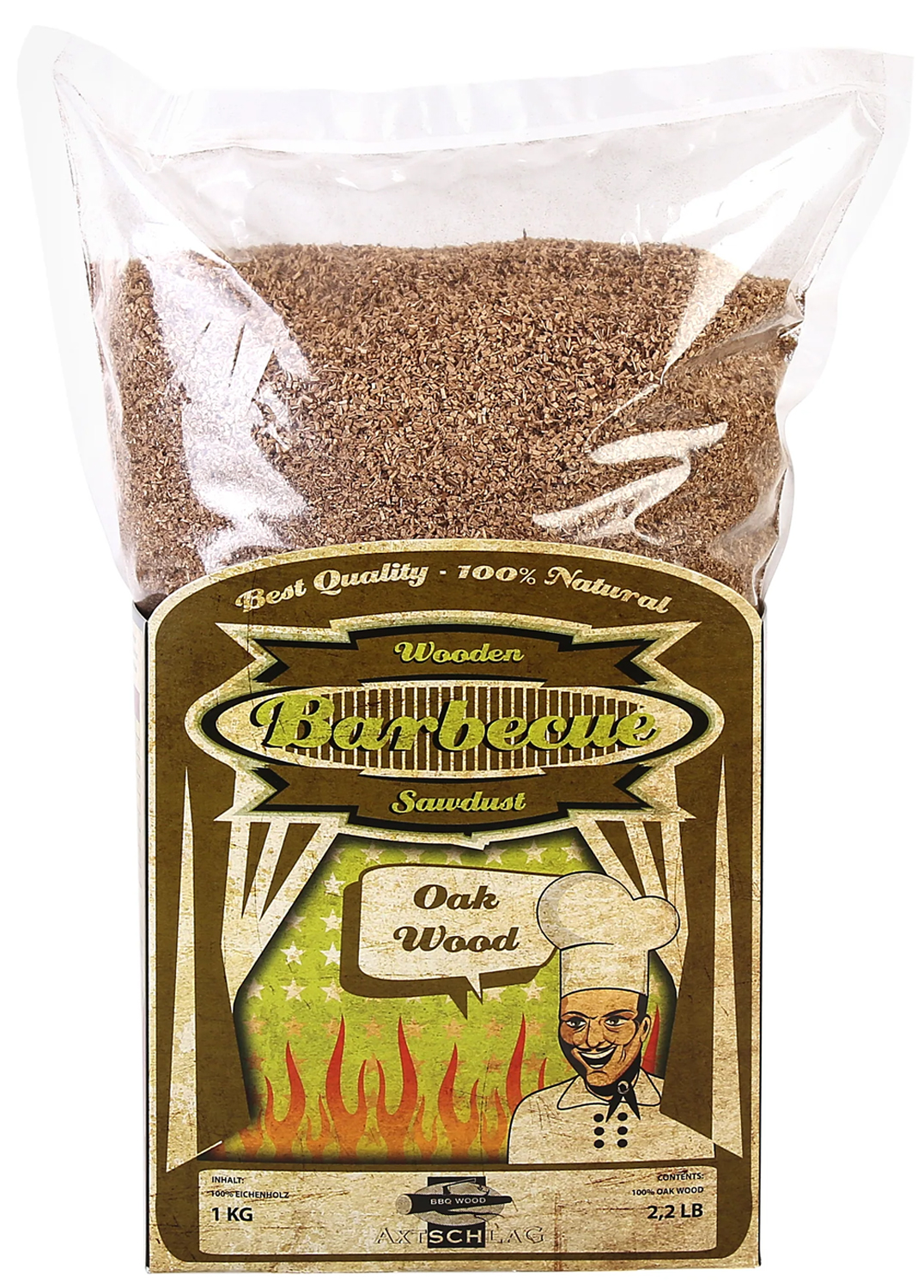 Axtschlag-Raeuchermehl-Eiche-Sawdust-Oak.jpg Axtschlag Räuchermehl Eiche / Sawdust Oak - 1 kg – Bild 1