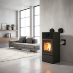 10 kW kanalisierbarer Pelletofen – 2 Räume