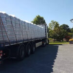 4 LKW mit 96 Paletten und 7392 Säcken à 15 kg